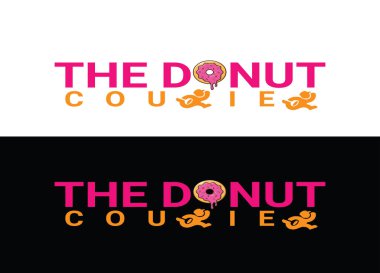 Donut Kurye Logosu veya Simge Tasarım Vektör Şablonu
