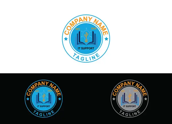 Eğitim & IT Destek Logosu veya Simge Tasarım Vektör Şablonu
