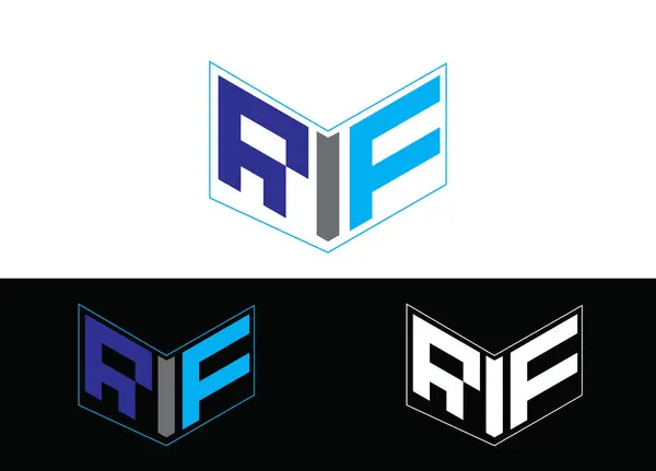 İlk Harf RFI Logosu veya Simge Tasarım Vektör Şablonu