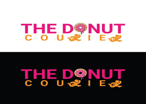 Donut Kurye Logosu veya Simge Tasarım Vektör Şablonu