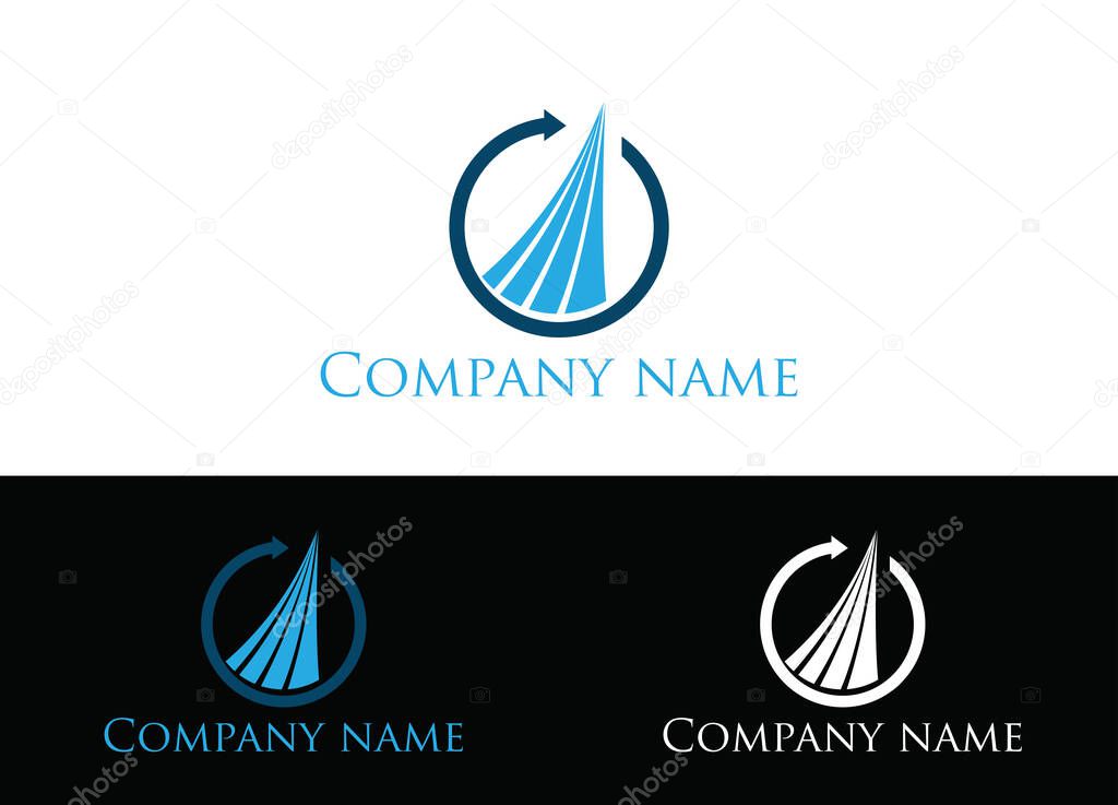 Financial & Accounting Logo or Icon Design Vector Image Template