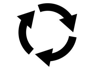 This is a rotating arrow (recycle mark). clipart