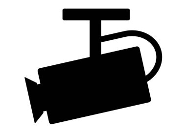 Bu bir güvenlik kamerası silueti simgesi (güvenlik kamerası işareti)).