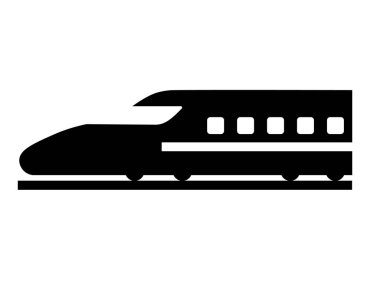 Bu Shinkansen simgesinin bir çizimi (siluet).