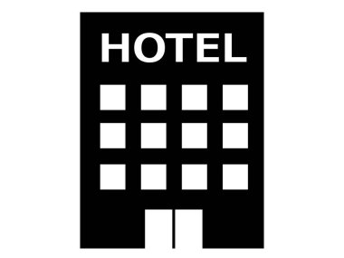 This is an illustration of a hotel icon (silhouette). clipart