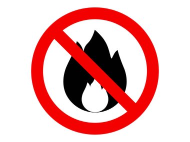 Bu, ateşi yasaklayan bir işaretin resmi..