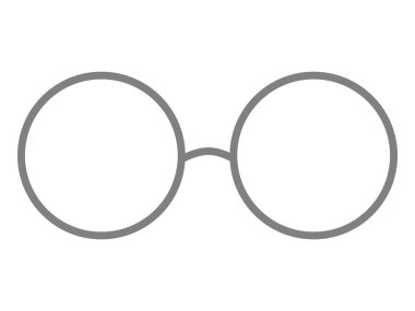 Bu yuvarlak gözlük simgesinin bir çizimi..