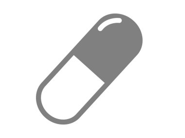 Bu bir ilaç ikonu (kapsül işareti) çizimi).