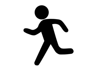 Bu çalışan bir kişinin siluetinin (pictogram) bir çizimidir.