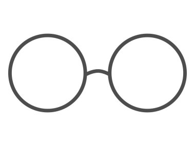 Yuvarlak gözlük simgesinin bir çizimi.