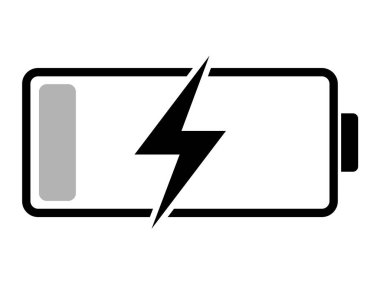 Pil şarj işaretinin bir çizimi (simge).