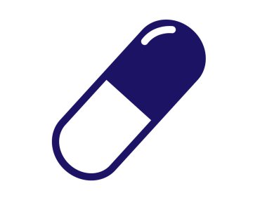 Bir ilaç simgesinin çizimi (kapsül işareti).