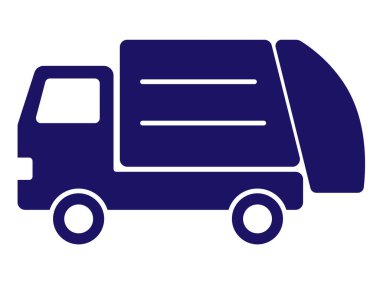 Çöp kamyonu siluet simgesi çizimi.