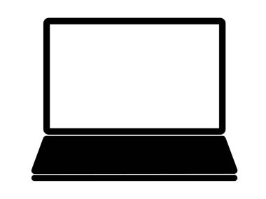 Bu bir dizüstü bilgisayar siluetinin çizimi (PC simgesi).