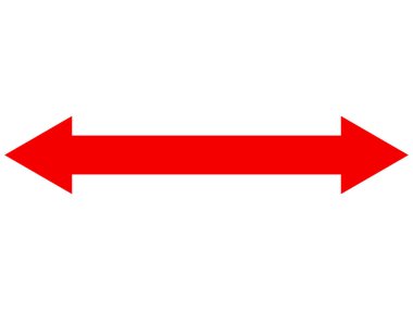 Bu her iki yönde de giden bir okun çizimi (kırmızı çift ok)).