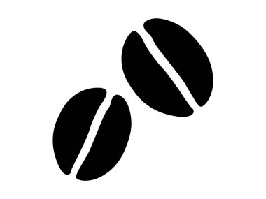 Bu kahve çekirdeği siluetinin bir çizimi (kahve izi)).