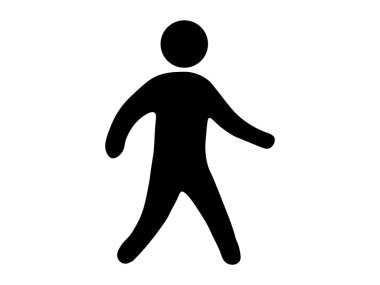 Bu bir yaya simgesi (yürüyen bir kişinin silueti) çizimi).