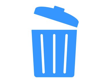 Çöp kutusu simgesinin bir illüstrasyonu (İşareti sil).