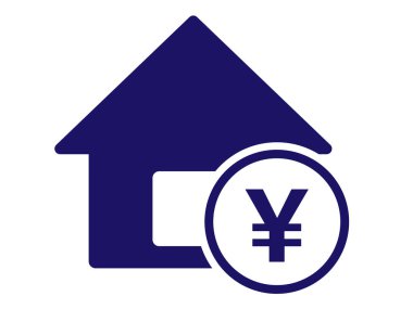 Bir ev ve para silueti simgesi çizimi.