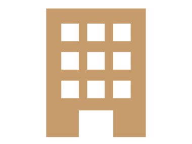 Binanın siluet simgesinin bir çizimi.