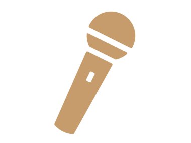 Bir el mikrofon silueti simgesi çizimi.