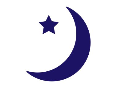 Hilal ay ve yıldız siluetinin bir çizimi..