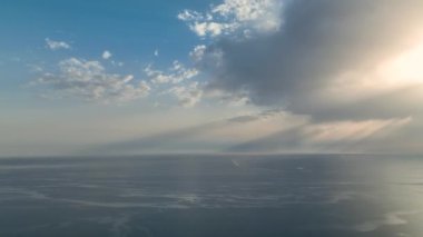 Cloudy sunset at sea