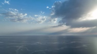 Cloudy sunset at sea