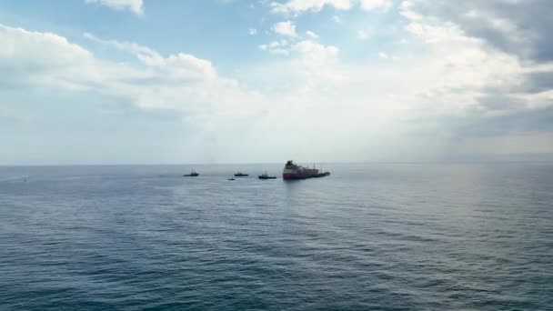 Gaz Tankeri Deniz Manzaralı Türkiye Alanya Doğru Yola Çıktı — Stok video