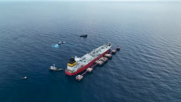 Petroleiro Gás Navega Para Vista Aérea Mar Turquia Alanya — Vídeo de Stock