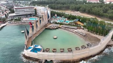 Türk bayrağı görüntüsü 4 K Türkiye Alanya Yaz Saati.