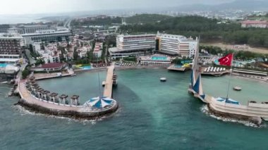Türk bayrağı görüntüsü 4 K Türkiye Alanya Yaz Saati.