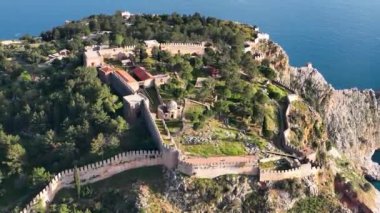 Alanya Castle Alanya Kalesi Aerial View of Mountain and City Turkey