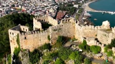 Alanya Castle Alanya Kalesi Aerial View of Mountain and City Turkey