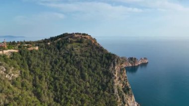 Alanya Castle Alanya Kalesi Aerial View of Mountain and City Turkey