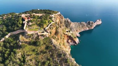 Alanya Castle Alanya Kalesi Aerial View of Mountain and City Turkey