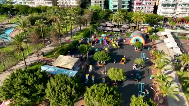 Children Play Big Playground — Stockvideo