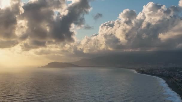 Ніч Морі Заході Сонця — стокове відео
