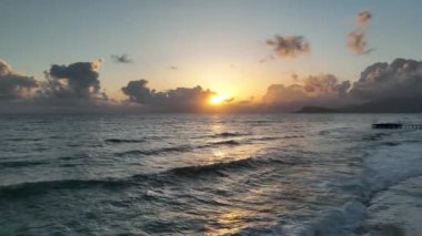 Cloudy sunset at sea