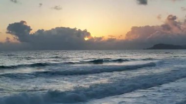 Cloudy sunset at sea