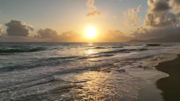 Cloudy Sunset Sea — стоковое видео