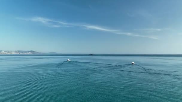 Военный Корабль Морском Горизонте — стоковое видео