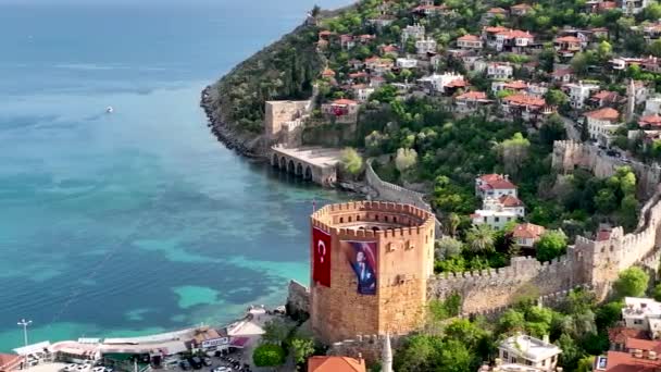 Torre Roja Alanya Turquía — Vídeo de stock