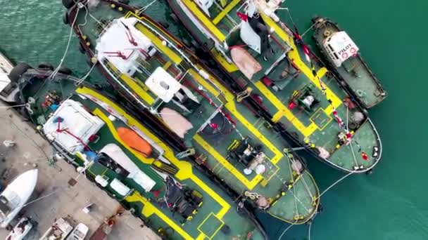 Hajó Vontatója Kikötőben — Stock videók