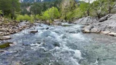 Dağların tepesindeki dağ nehri Türkiye Alanya