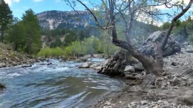 Dağların tepesindeki dağ nehri Türkiye Alanya