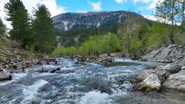 Dağların tepesindeki dağ nehri Türkiye Alanya
