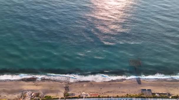 Sea Filmed Drone Sunset — Stock videók