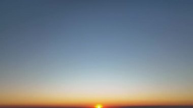sea filmed on a drone in the sunset