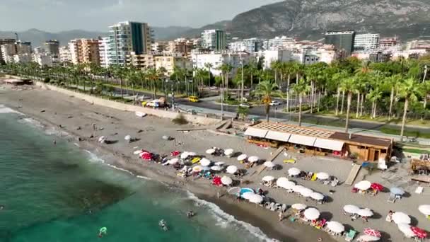 Hermosa Playa Mar Mediterráneo — Vídeos de Stock